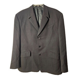 VTG Thierry Mugler Paris Sport Coat Suit Blazer Jacket Mens FR 56 US 46 Black